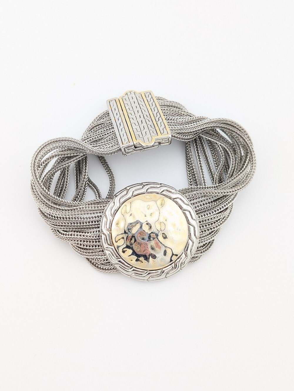 Vintage Multistrand Gold & Silver Bracelet - Magnetic Clasp - Picture 7 of 8